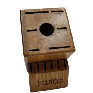 Cutco 13 Slot Solid Oak Knife Block Honey Oak Made in USA
